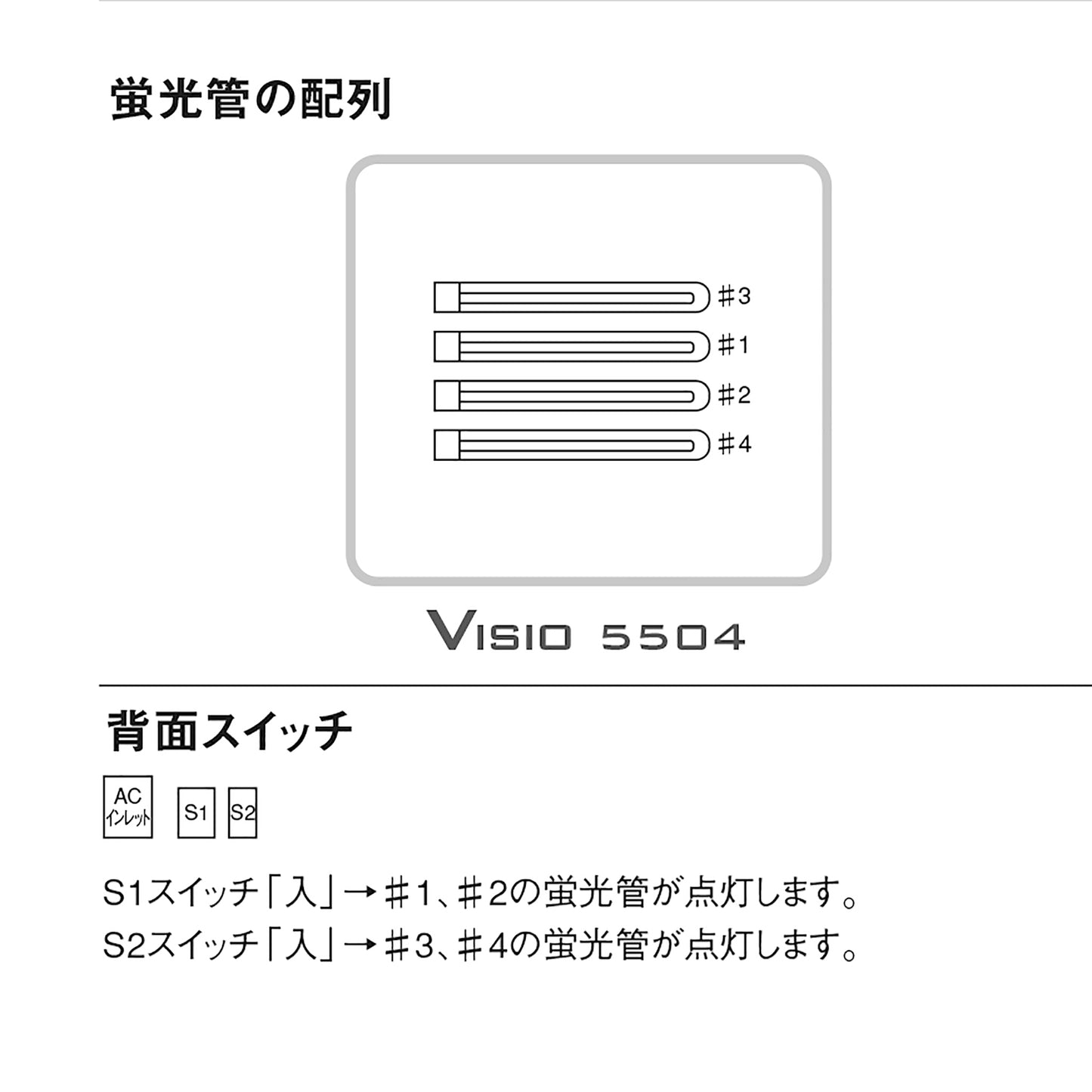 VISIOライト 4灯 (蛍光管タイプ) 【コード№ 231923】